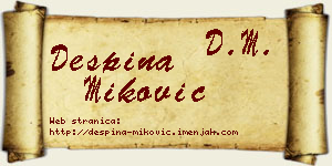 Despina Miković vizit kartica